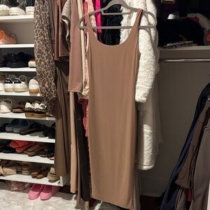 Tan Sleeveless Bodycon Dress